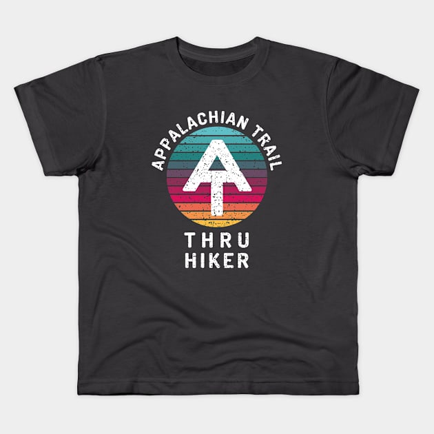 Appalachian Trail Thru Hiker Sunset weathered Kids T-Shirt by Deedy Studio